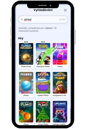 Find Plinko in the casinolab menu