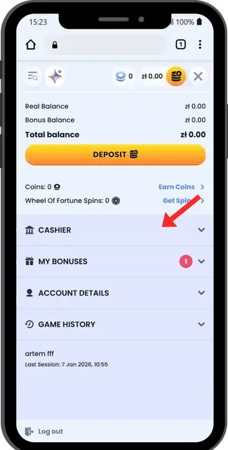 Prikaz dobitka na ekranu